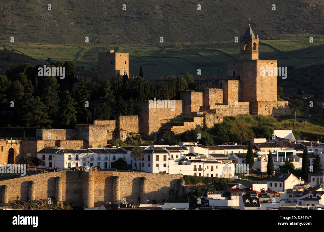 Le château maure Alcazaba en Antequera Andalousie, Espagne Banque D'Images