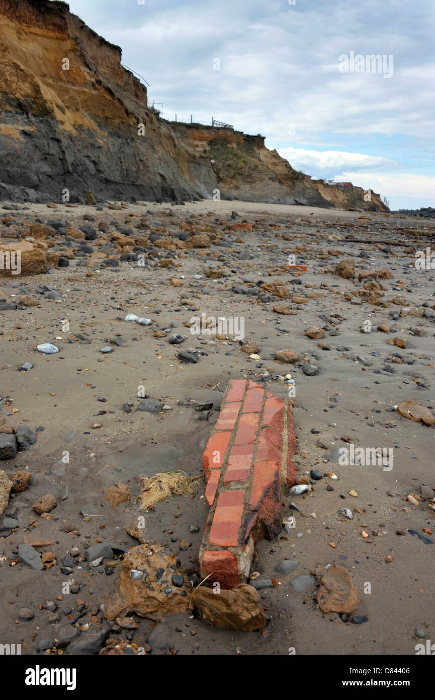 Les falaises d'Happisburgh à Norfolk. Banque D'Images