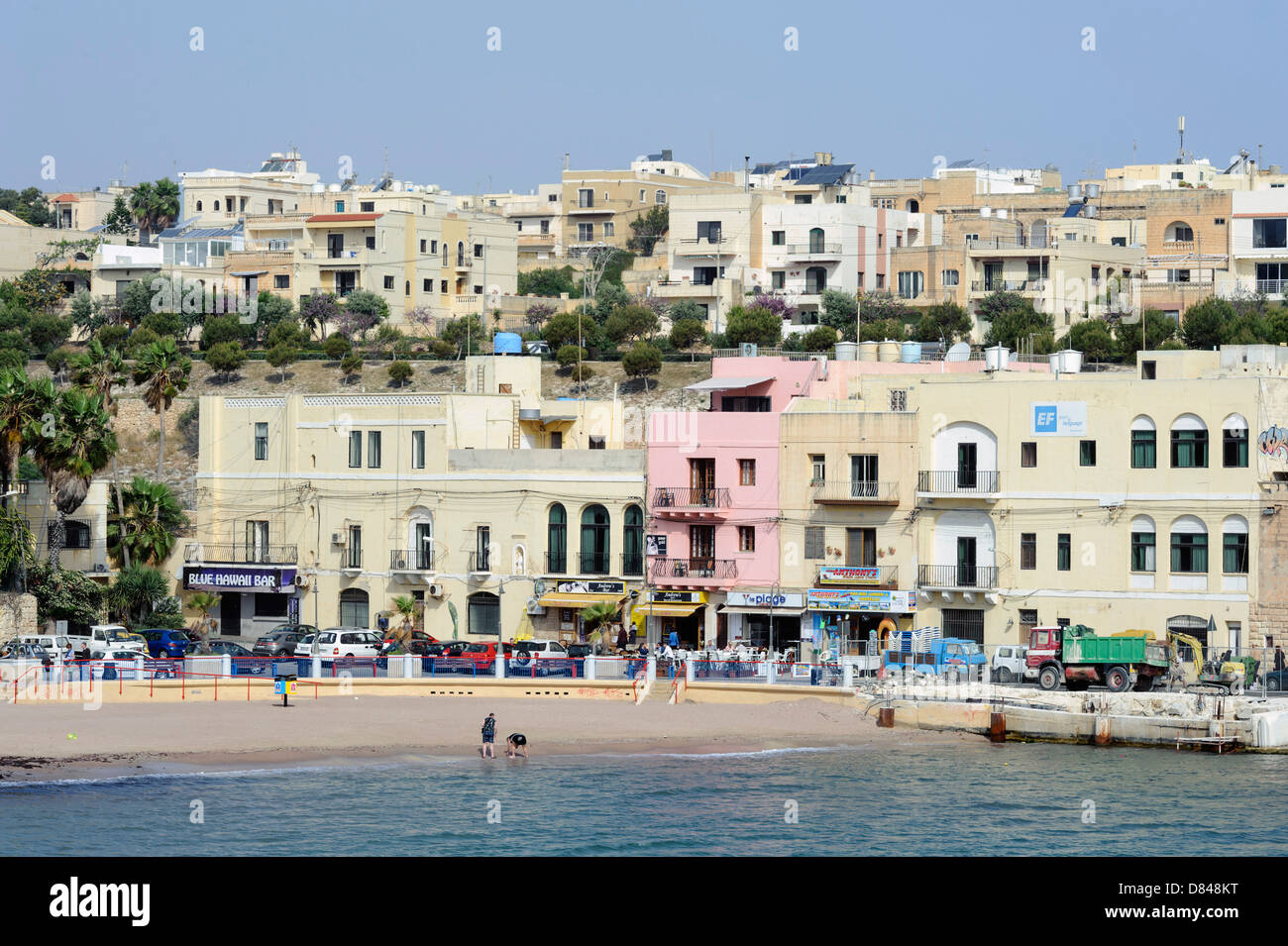 St George's Bay à Paceville, Malte, Banque D'Images