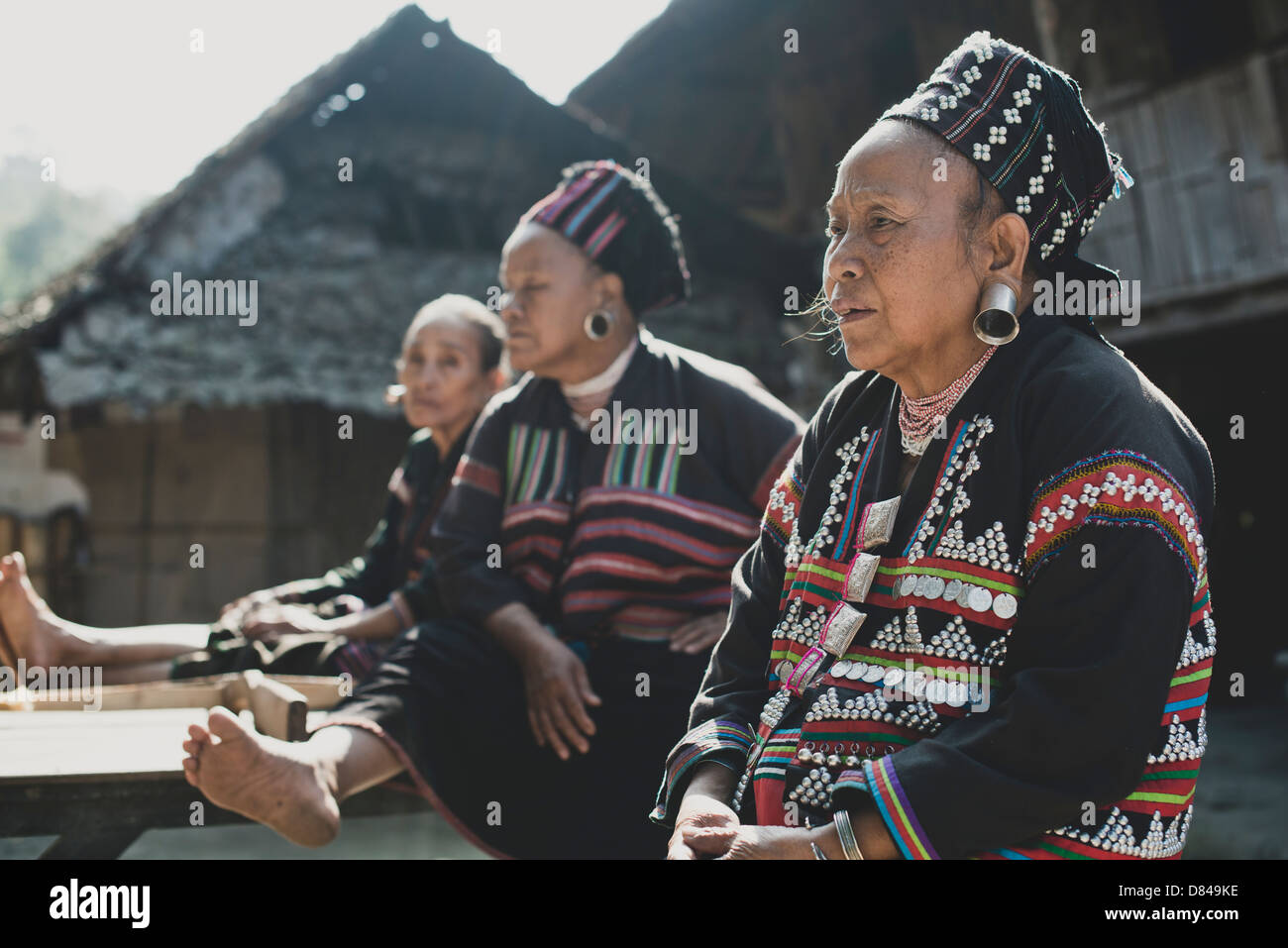 Les femmes Hmong de la colline, la tribu principale, Thaïlande Chiang Banque D'Images