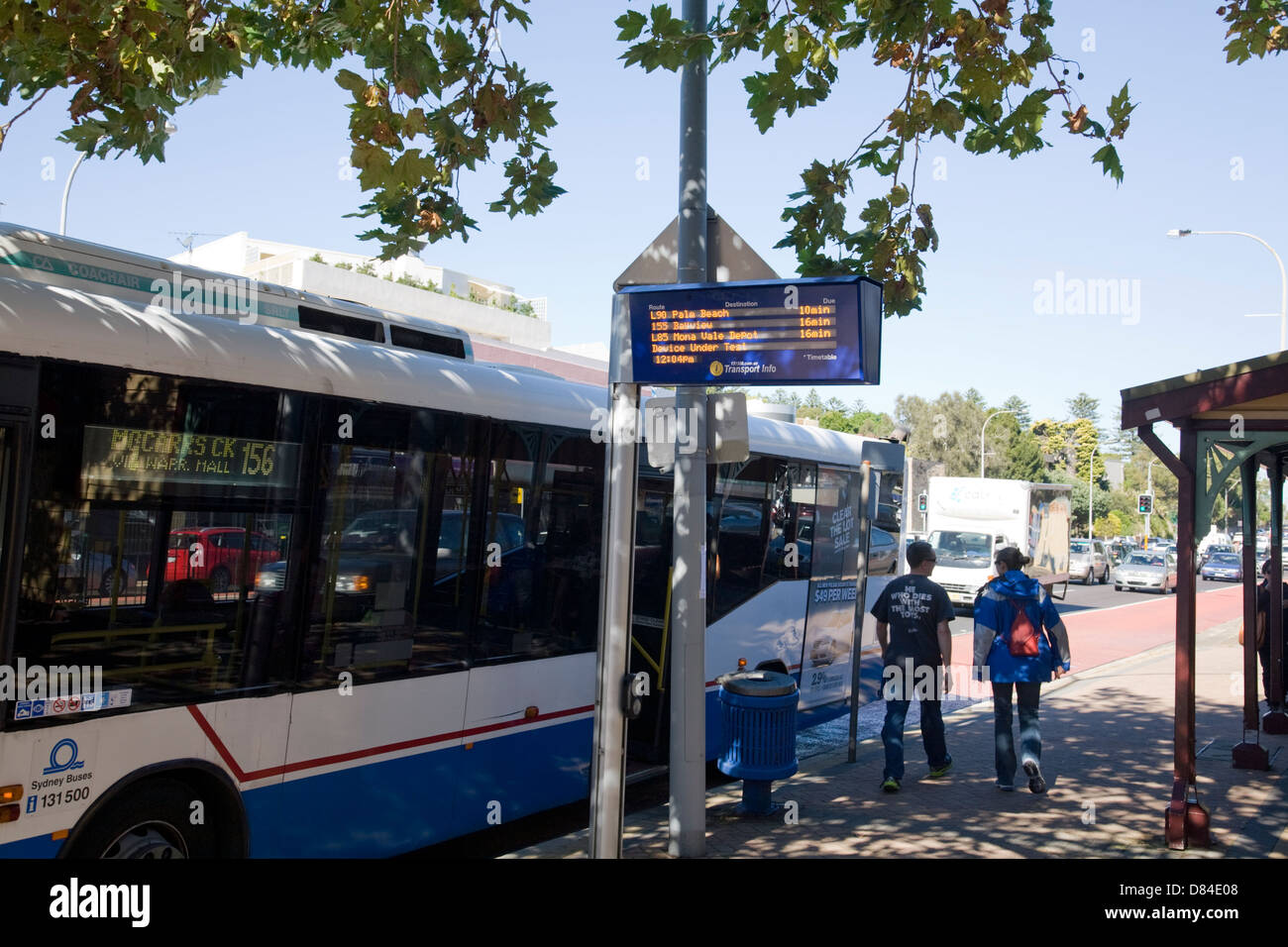 Procès de sydney bus en temps réel voyage d 'information Banque D'Images