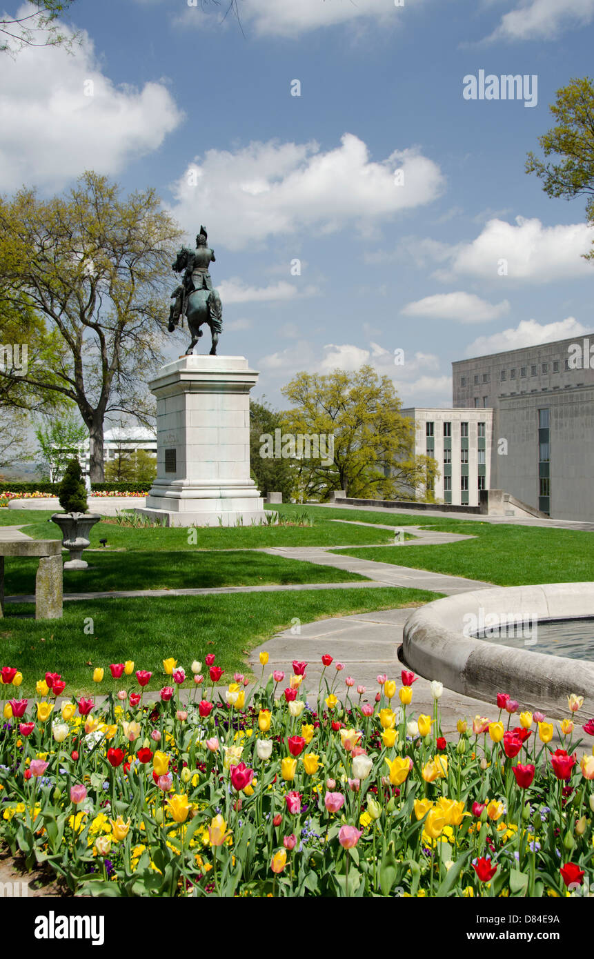 New York, Nashville. Tennessee State Capitol, le Registre national des sites historiques. Jardin de l'Est. Jackson statue. Banque D'Images