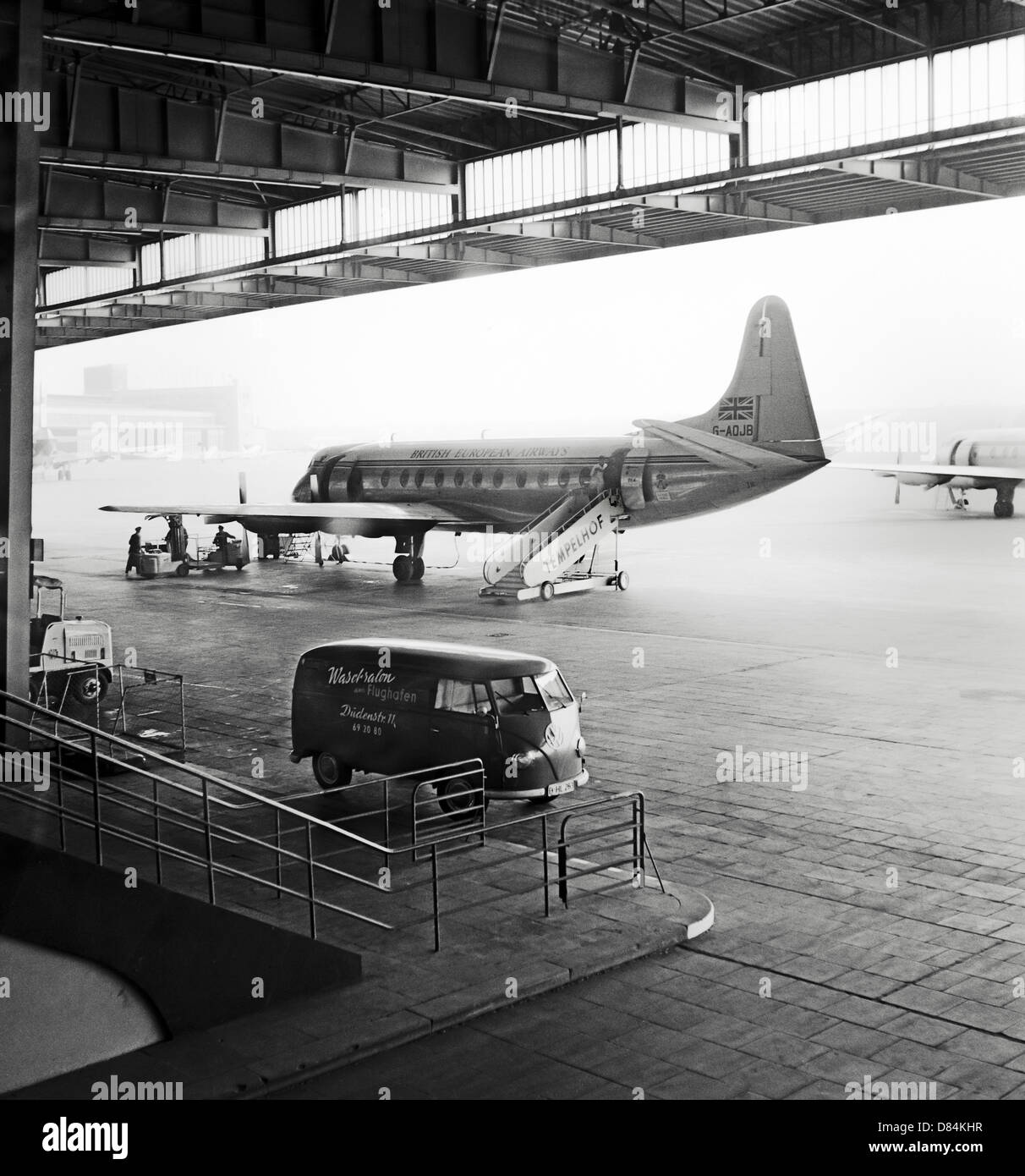 Mars 1959, British European Airways Aircraft, Aéroport De Tempelhof, Berlin Ouest, Allemagne, Europe Banque D'Images