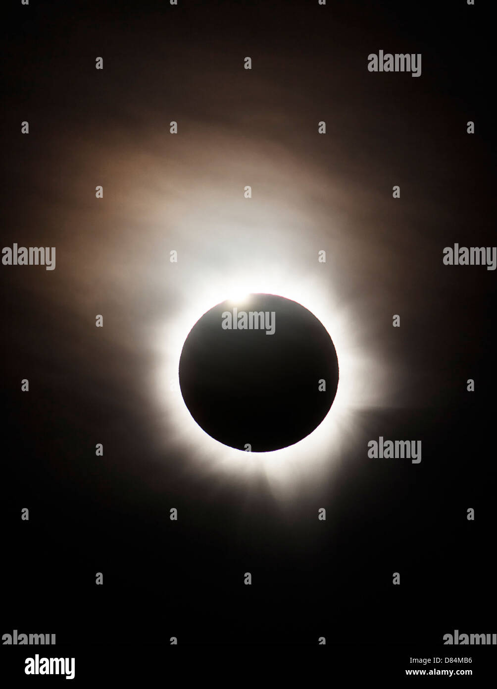 Eclipse solaire avec bague en diamant effet, Queensland, Australie. Banque D'Images