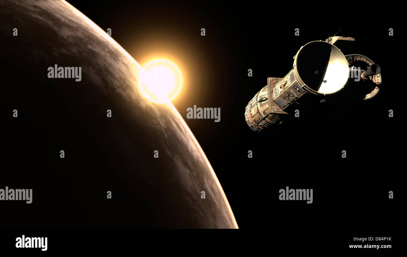 Le Français-bulgare plate-forme d'armes orbitales en vedette dans 2001 : l'odyssée de l'espace, en orbite. Banque D'Images