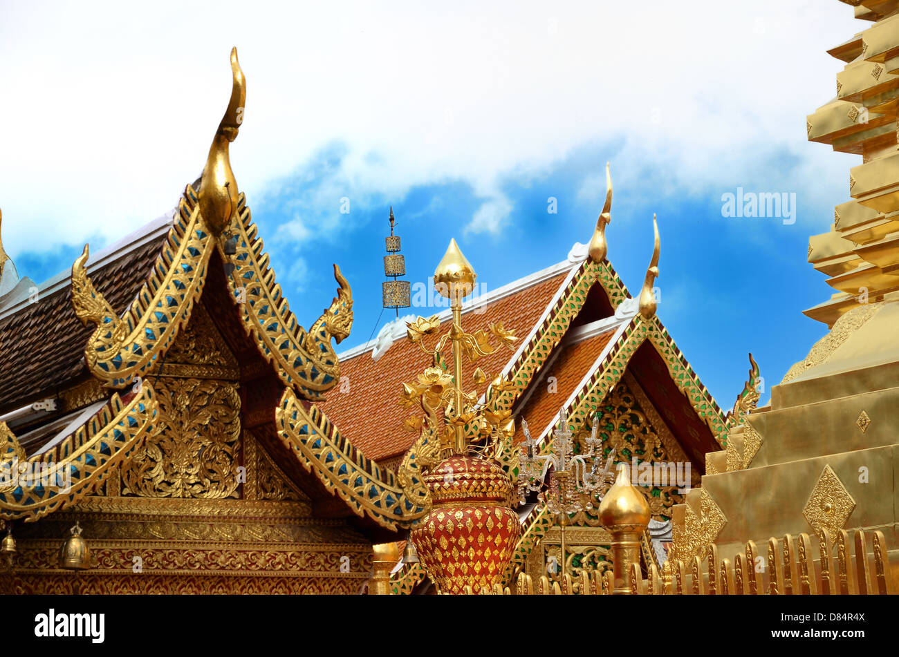 Wat Phrathat Doi Suthep temple à Chiang Mai Thaïlande Banque D'Images