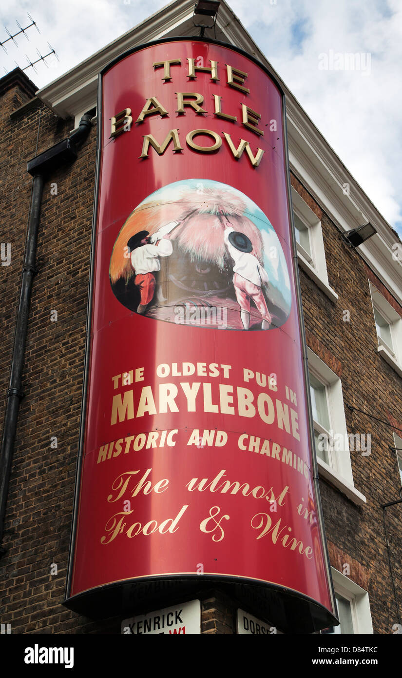 Le Barley Mow house public historique, Dorset Street, Marylebone, Londres, Angleterre, Royaume-Uni, Europe Banque D'Images