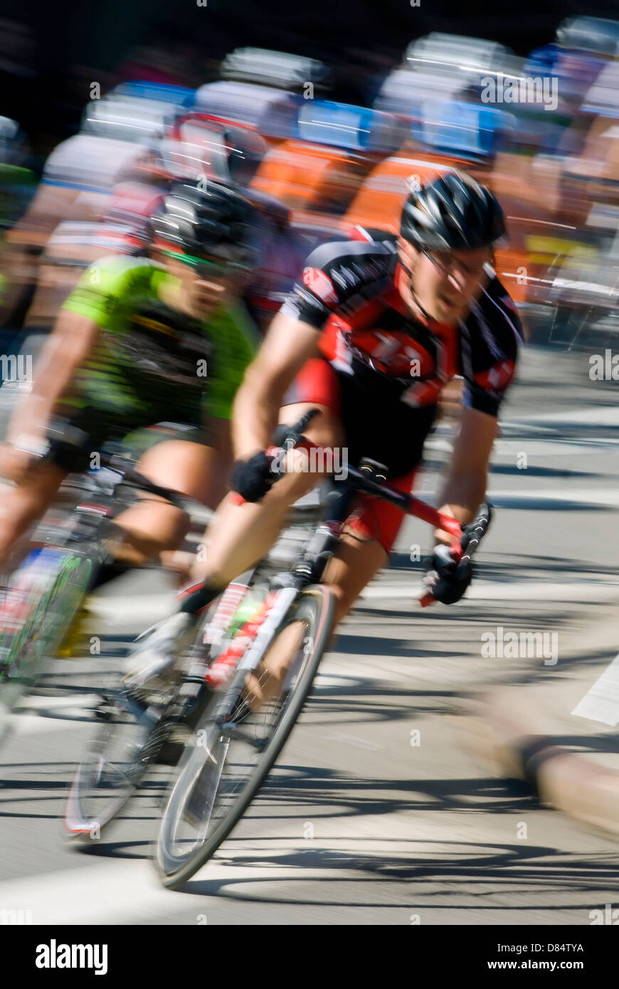 Courses cyclistes Motion Blur Bicycle Banque D'Images