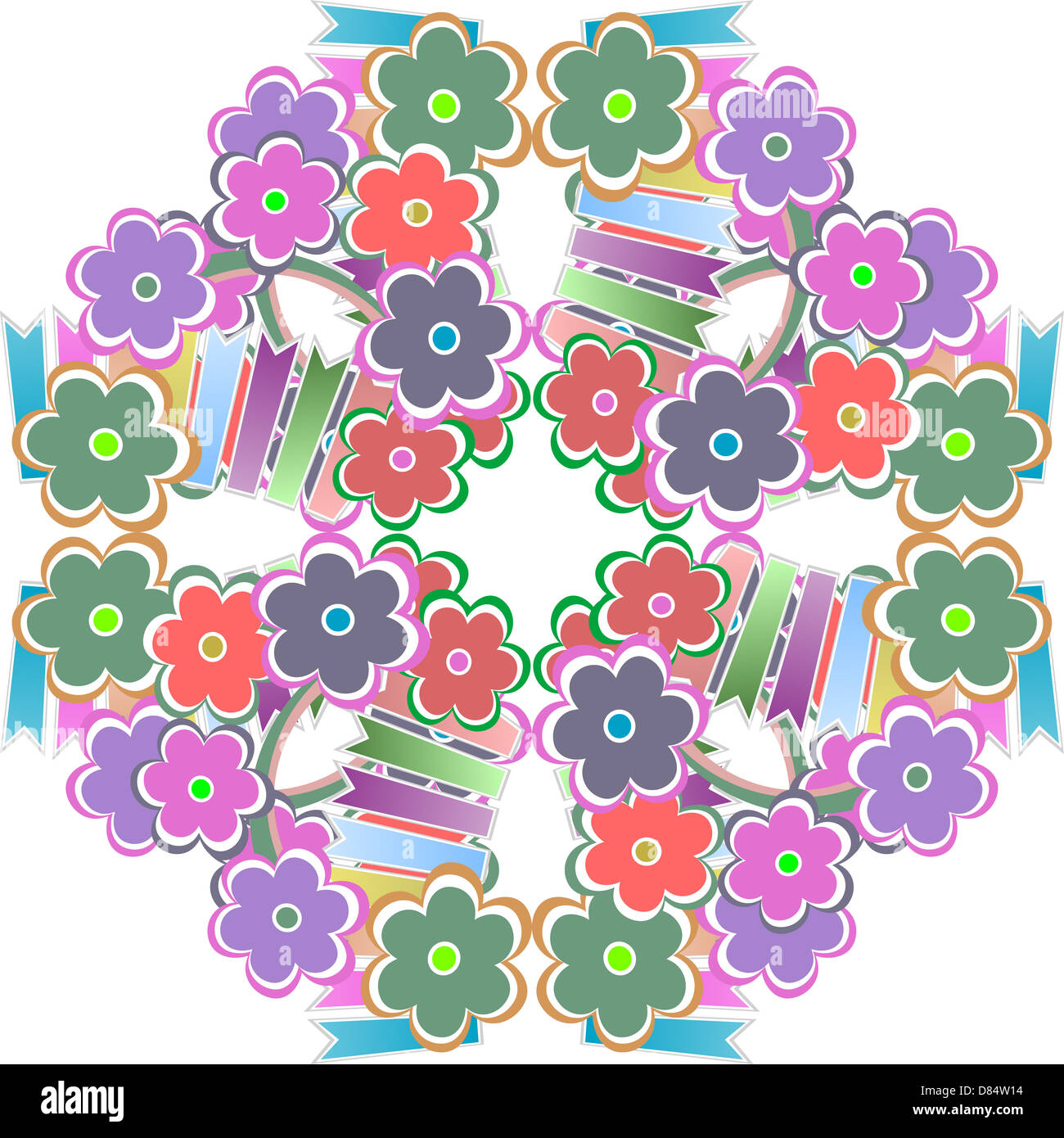 Abstract flower motif de fond transparent Banque D'Images