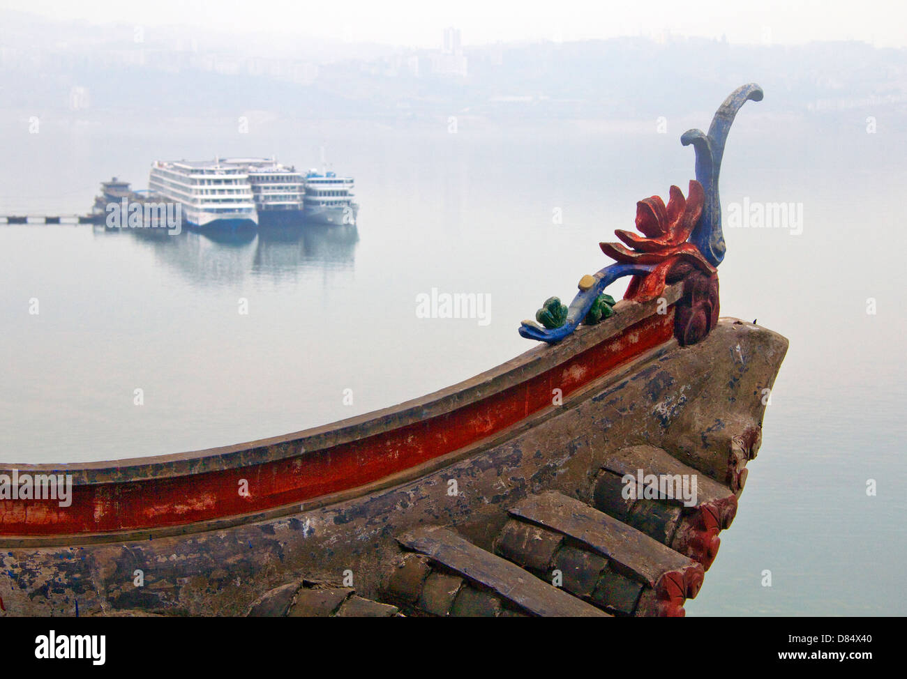 Pagode Shibaozhai, Zhong Comté, Yangtze River, Chine Banque D'Images