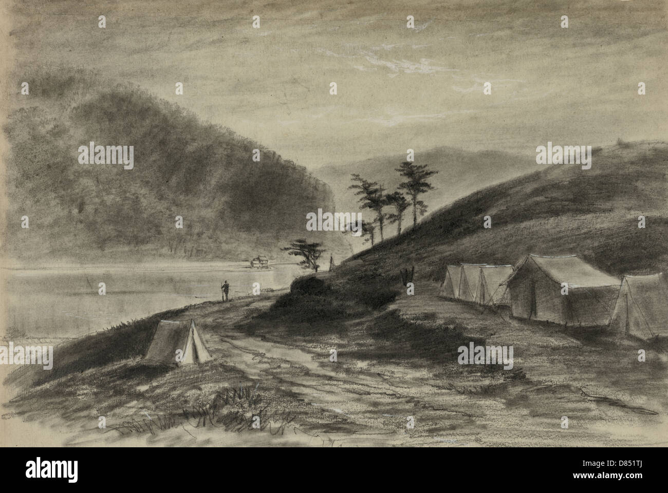 Harpers Ferry par moonlight, Décembre 1863 Banque D'Images