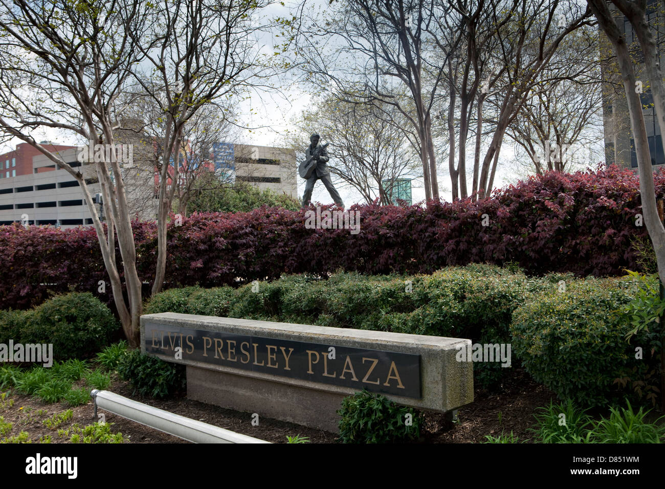 Vue d'Elvis Presley Plaza sur Beale Street à Memphis Tennessee Banque D'Images
