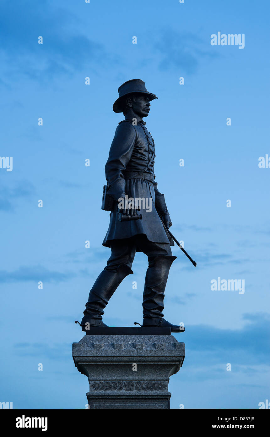 Le général de brigade John Gibbon monument, Gettysburg National Military Park, New Jersey, USA Banque D'Images