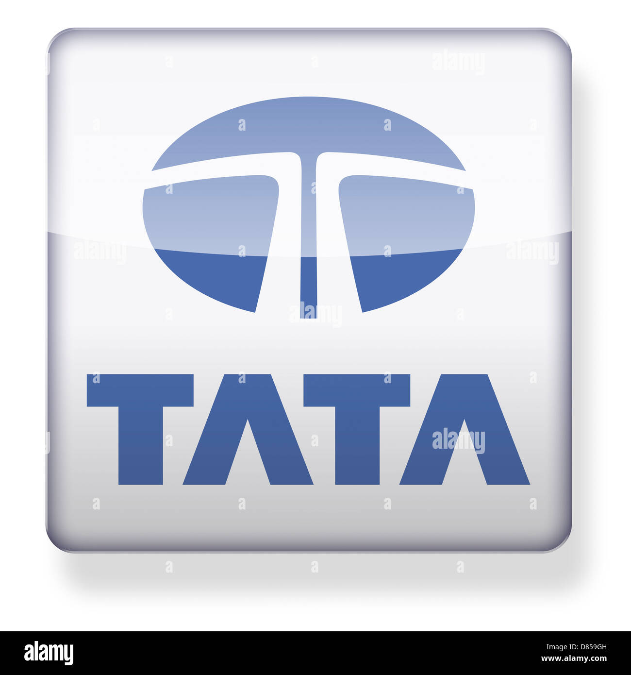 Logo Tata comme une icône de l'application. Chemin de détourage inclus. Banque D'Images