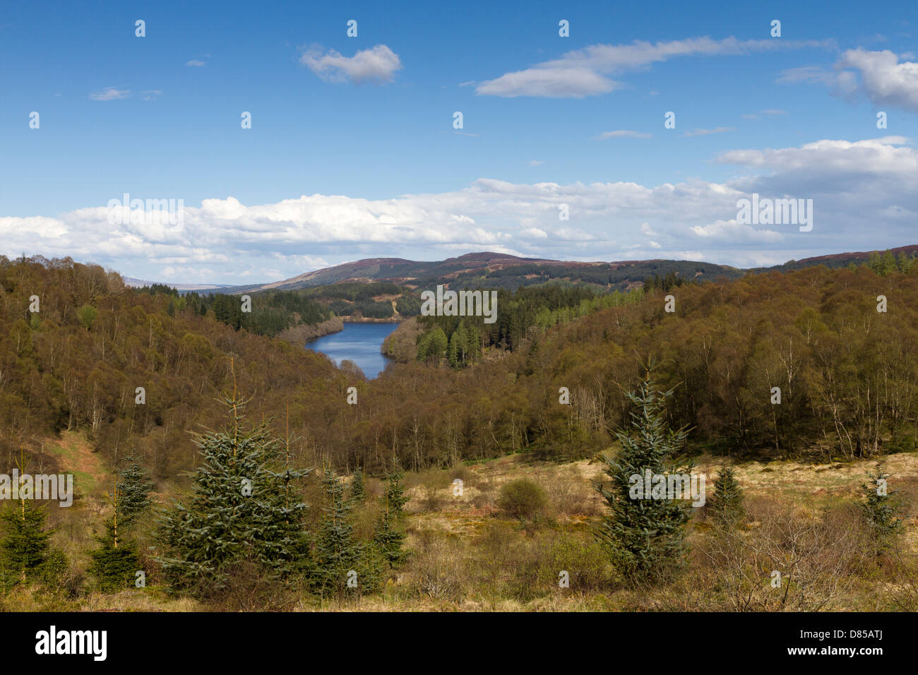 Loch Drunkie vu depuis le col de Dukes, Loch Lomond et les Trossachs National Park, Stirling, Scotland, UK Banque D'Images