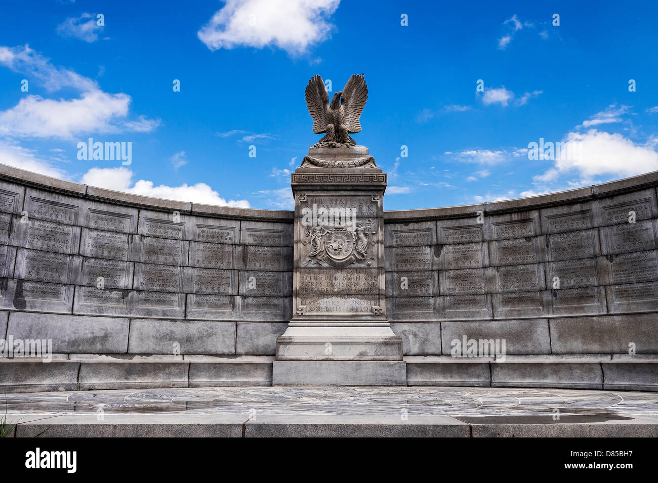 L'État de New York Monument auxiliaire, Gettysburg National Military Park, New Jersey, USA Banque D'Images