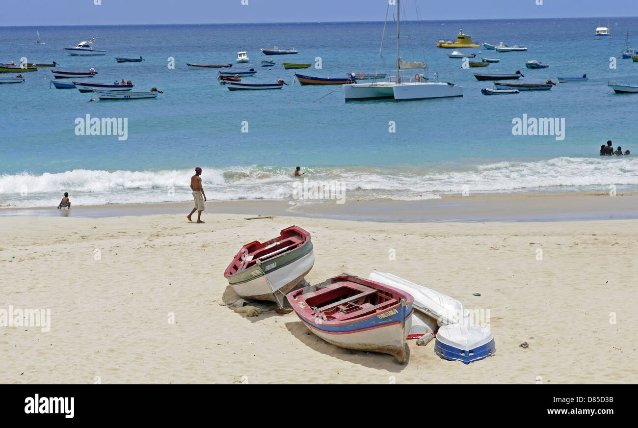 Santa Maria Beach Île de Sal au Cap Vert Banque D'Images
