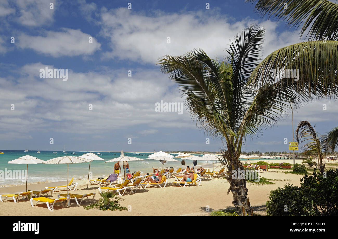 Santa Maria Beach Île de Sal au Cap Vert Banque D'Images