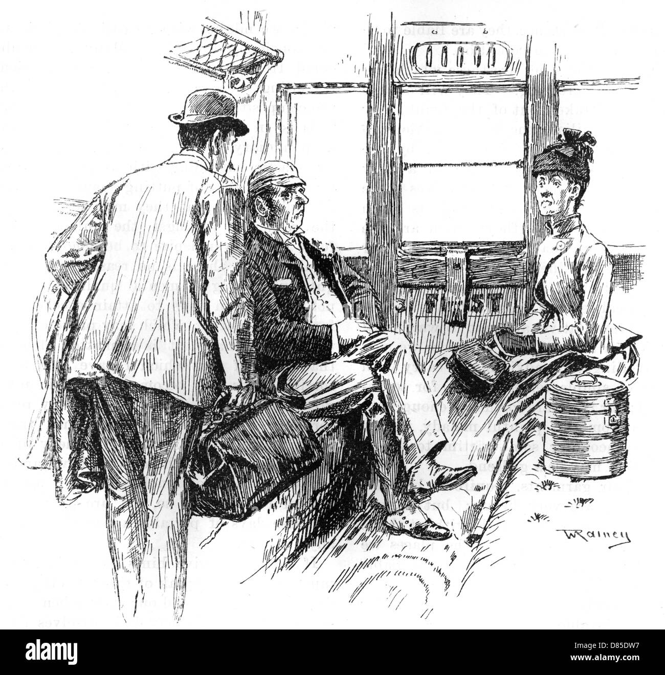 Passagers peu accueillants dans le compartiment à train Banque D'Images