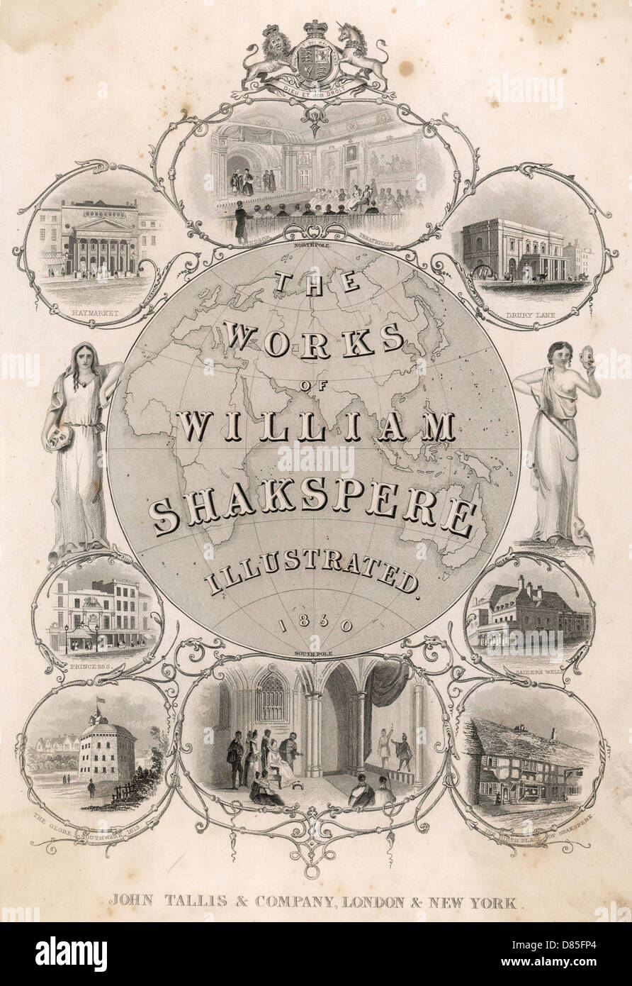 Page de titre illustrée par Shakespeare Banque D'Images