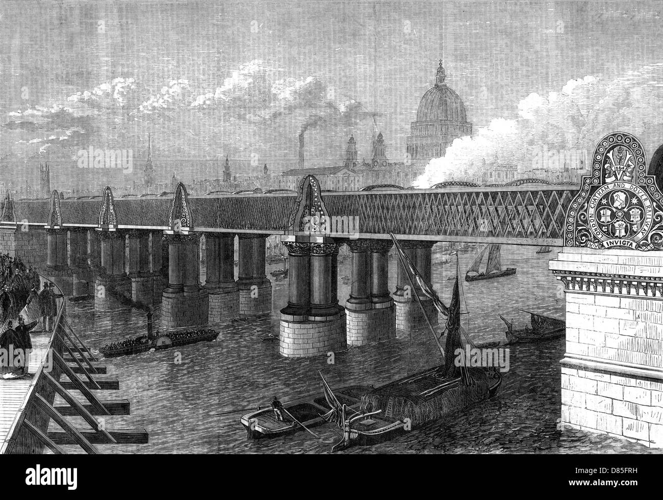 Blackfriars Railway Bridge City de Londres Banque D'Images