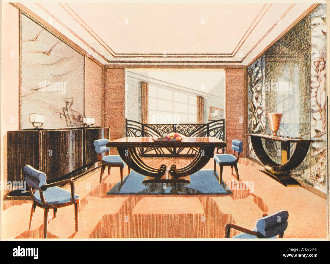 Salle A Manger Art Deco Banque D Images Photo Stock 56672353 Alamy