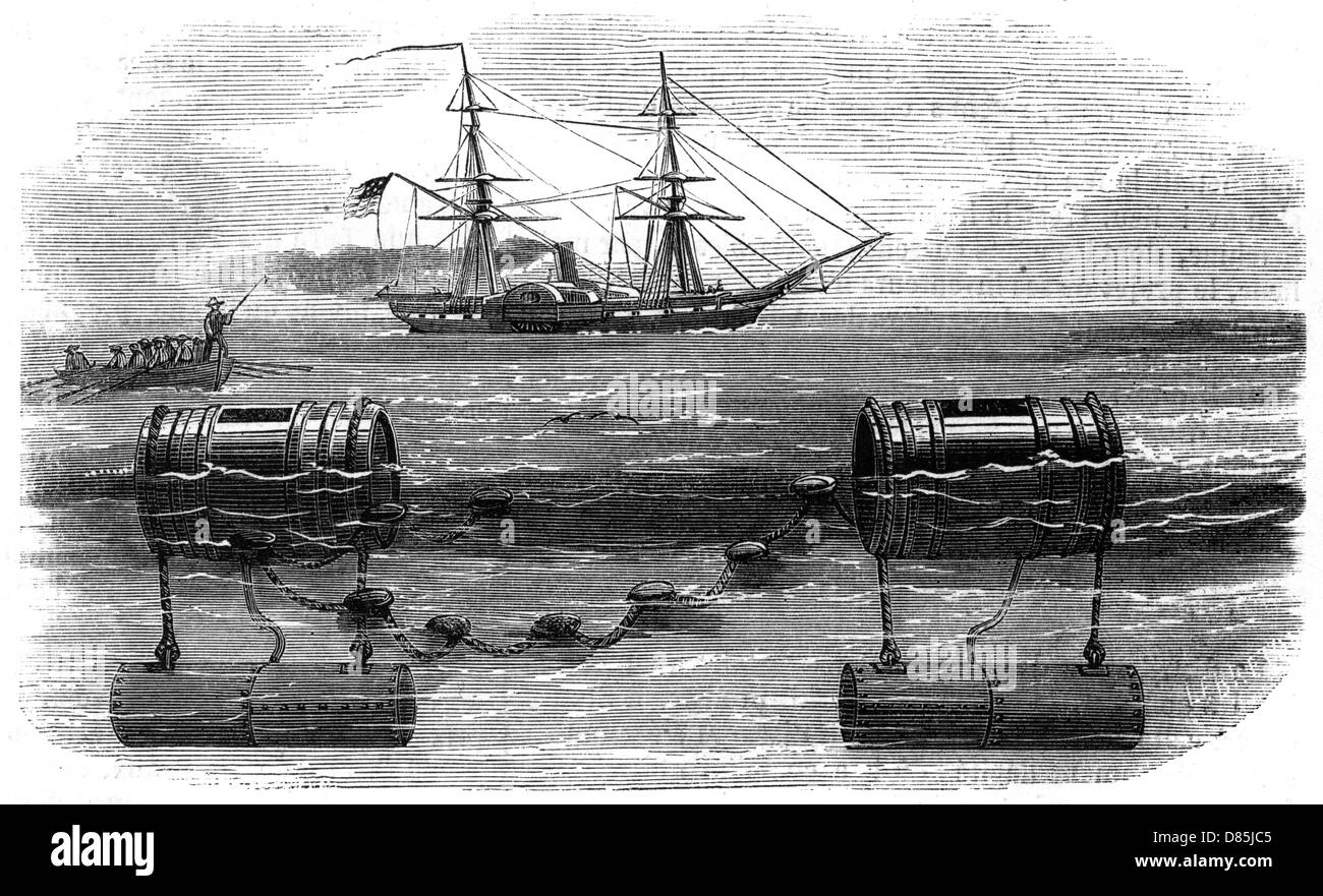 Mines en mer 1861 Banque D'Images
