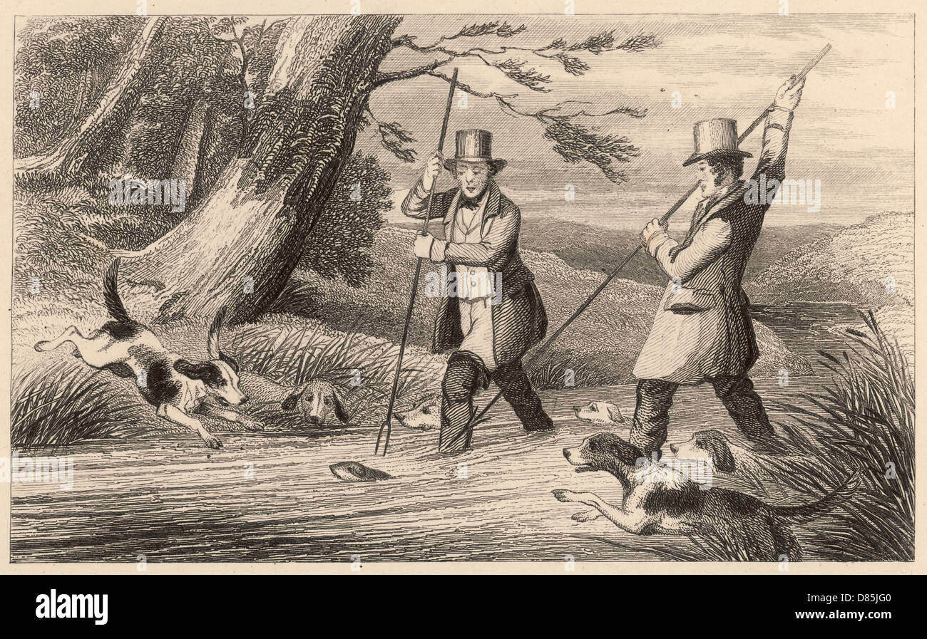 Victorian Otter Hunt Banque D'Images