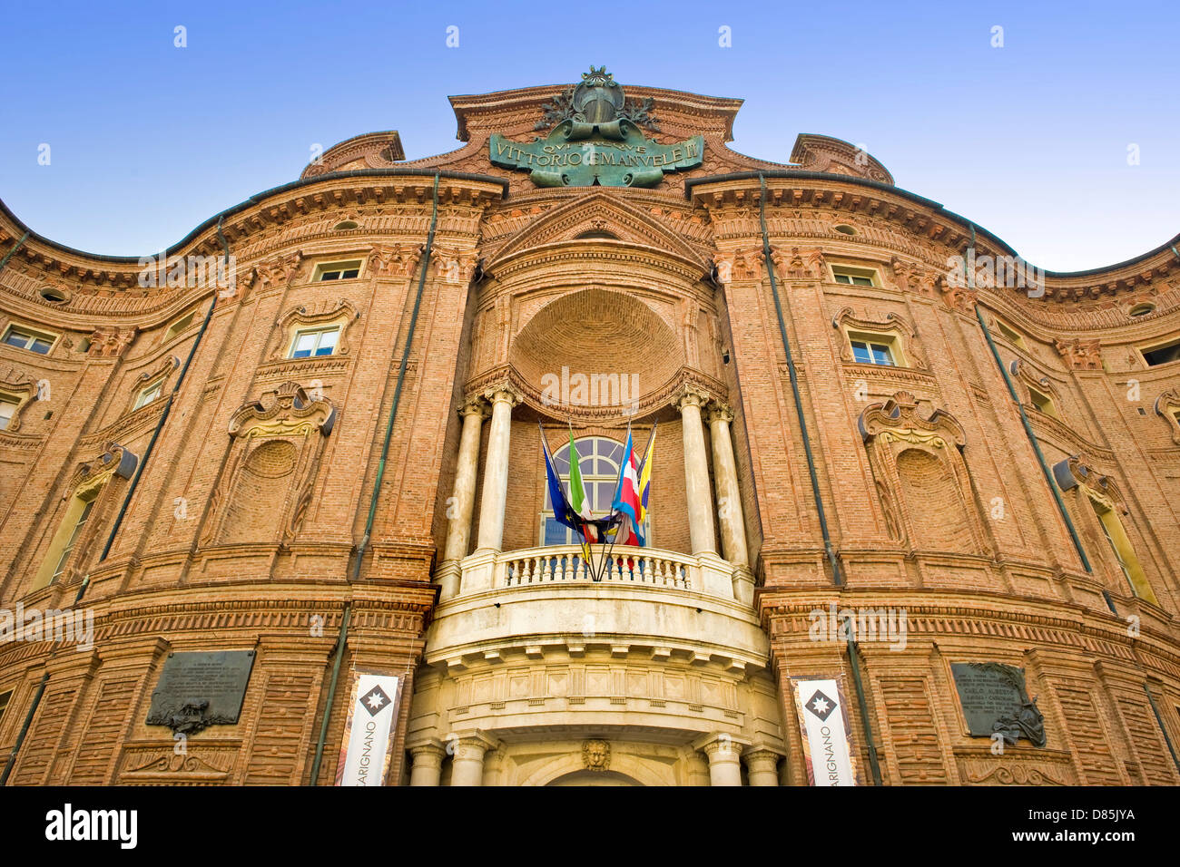 Italie Piémont Turin palais Carignano Banque D'Images