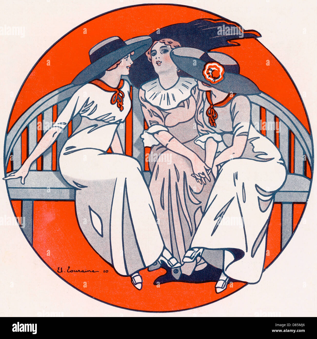 Trois femmes Chat 1910 Banque D'Images