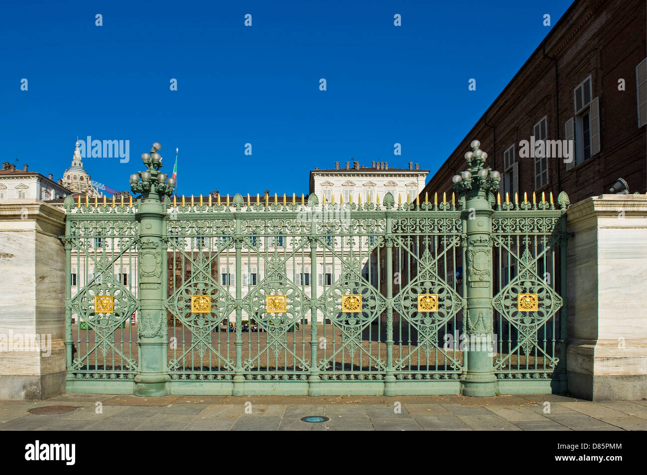 L'Italie, Piémont, Turin, Palais Royal gate Banque D'Images