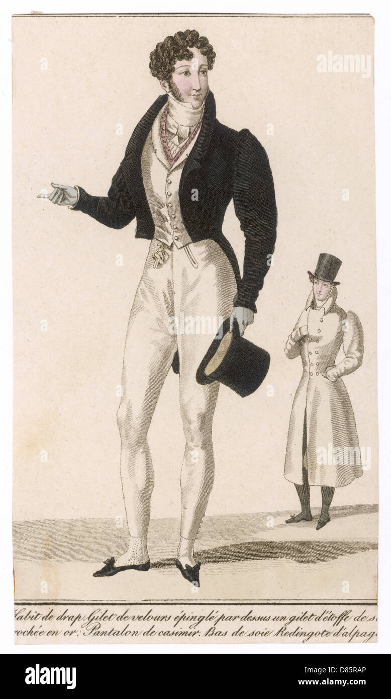 Homme éveille robe de soirée mode, 1826 Banque D'Images