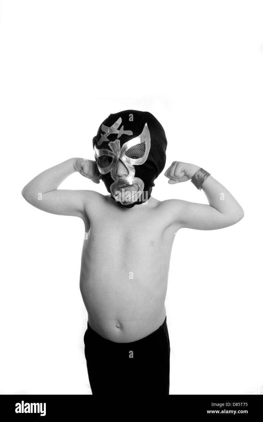 Enfant luchadore catcheur mexicain Banque D'Images