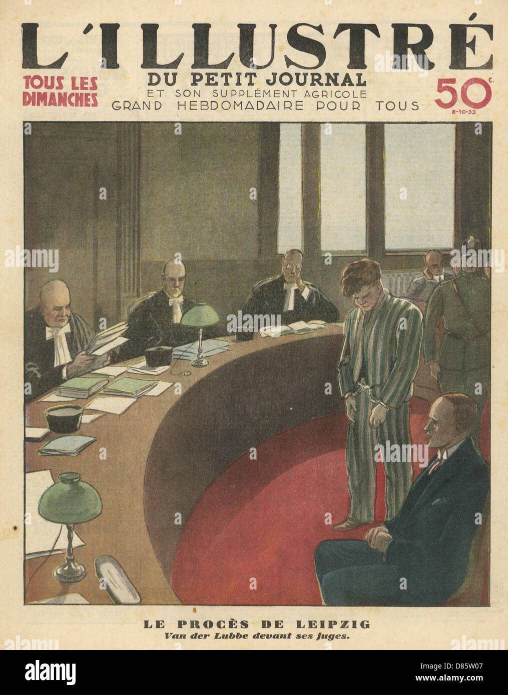 Marinus van der Lubbe condamné pour avoir brûlé le Reichstag Banque D'Images