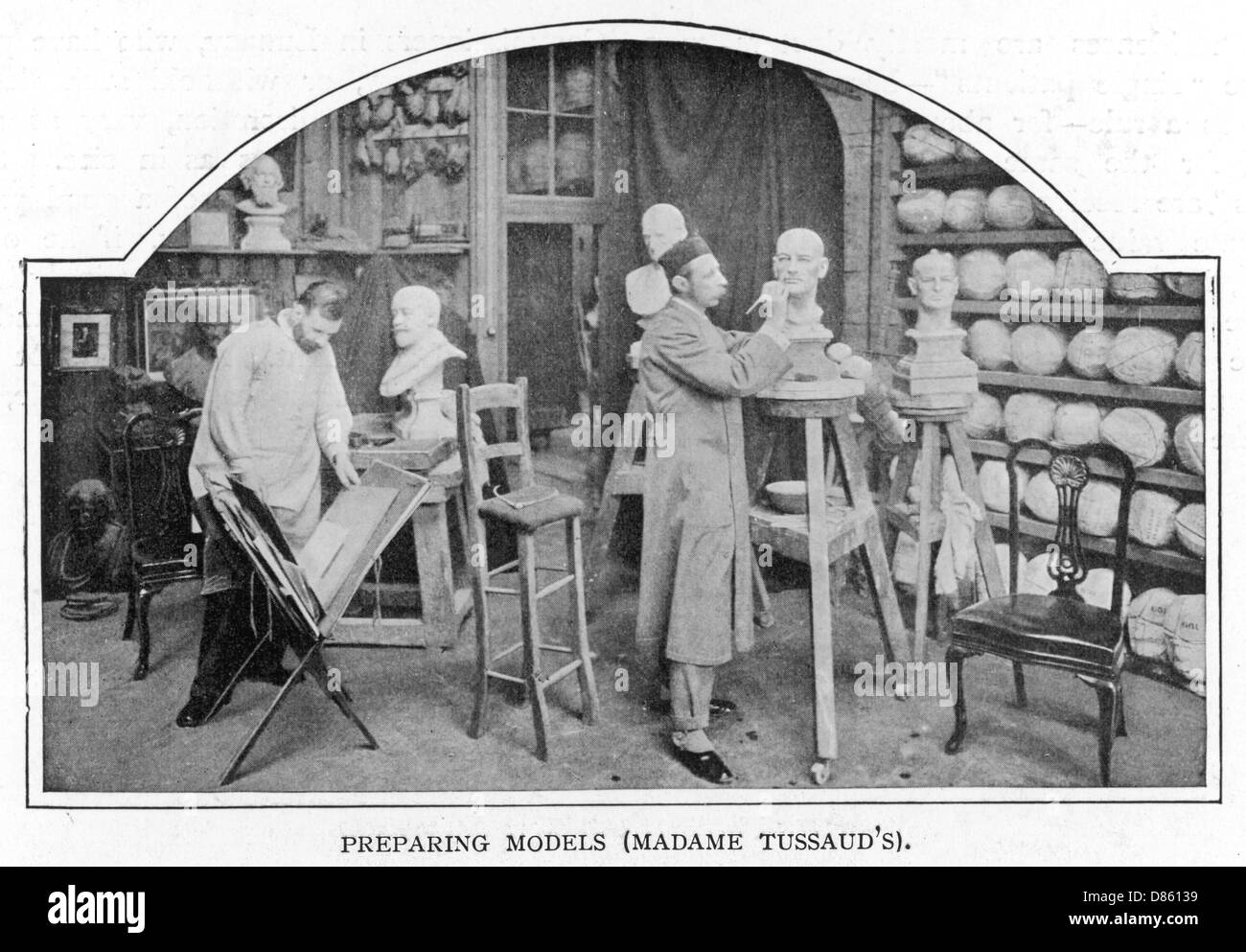 La préparation de maquettes chez Madame Tussauds Banque D'Images