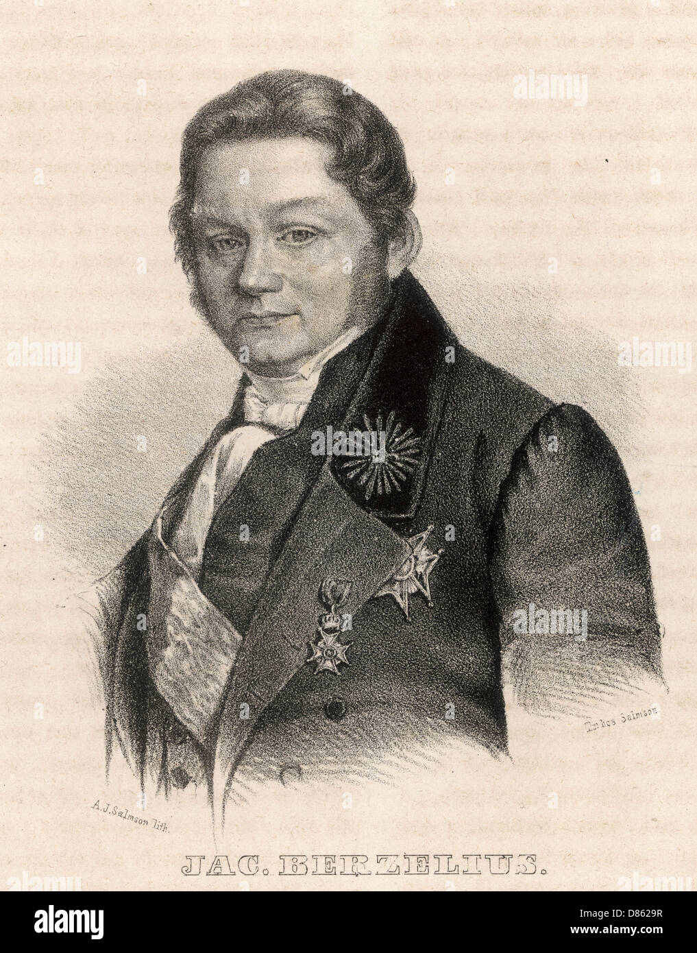 Jons Jacob Berzelius, chimiste suédois Banque D'Images