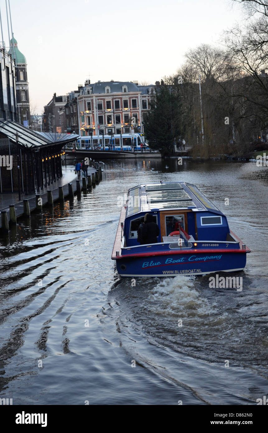 Bleu bateau Amsterdam Banque D'Images