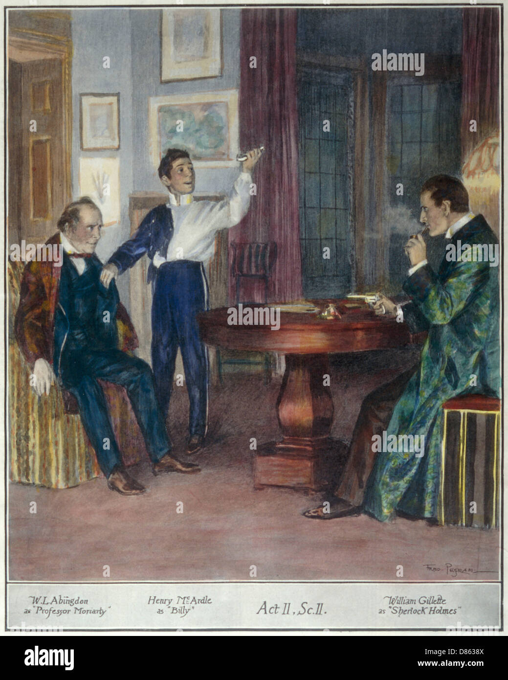 Scène d'une pièce à propos de Sherlock Holmes Banque D'Images