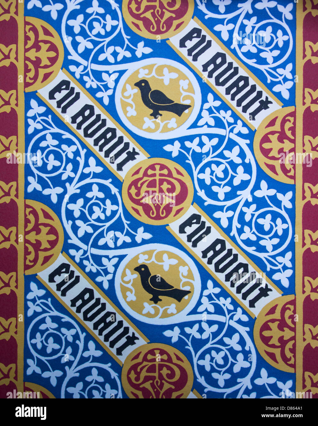 Papier peint à la maison de l'Augustas Pugin Grange Ramsgate Kent. Un monument bien de fiducie Banque D'Images