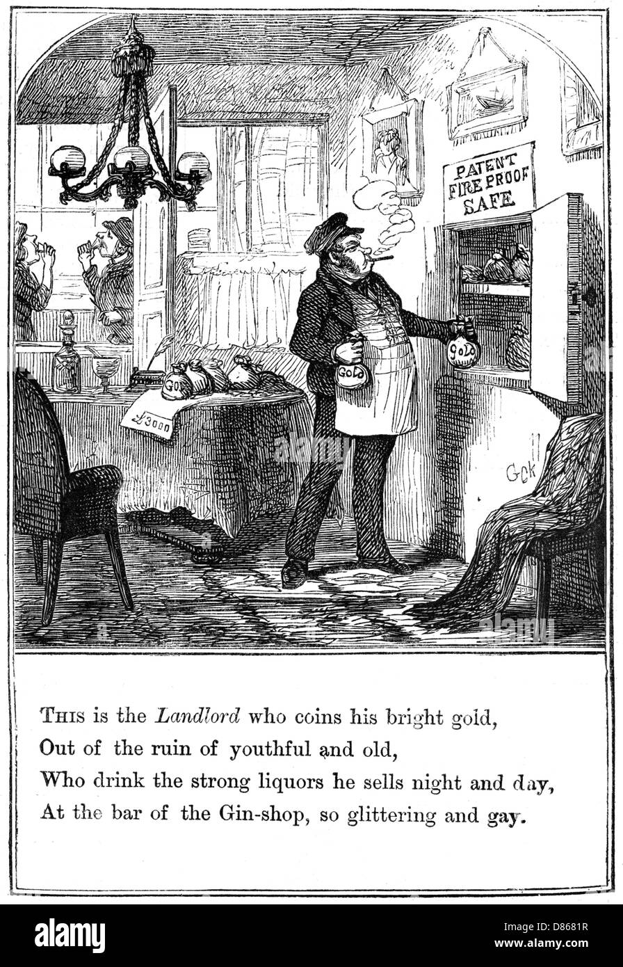 Le propriétaire du Gin-Shop de Cruikshank Banque D'Images