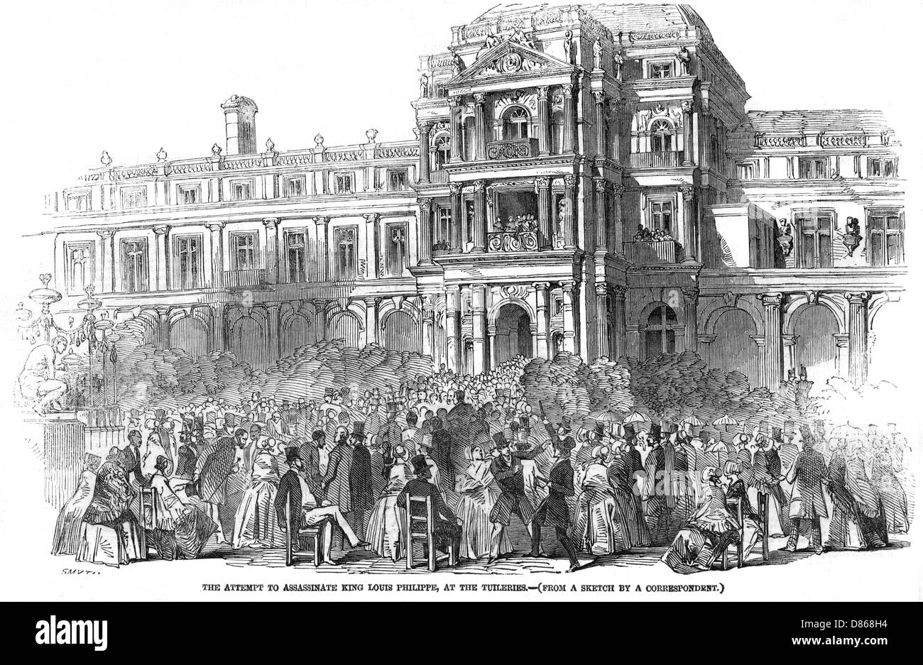 Tentative d'assassinat sur le roi Louis Philippe Banque D'Images