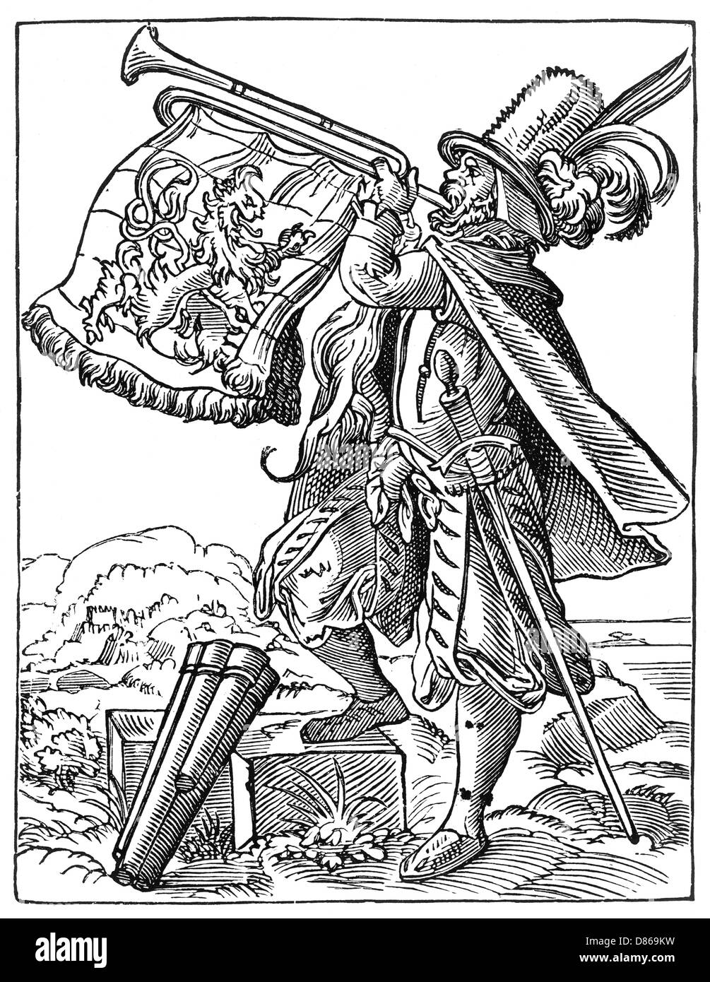 Trompettiste allemande c. Banque D'Images