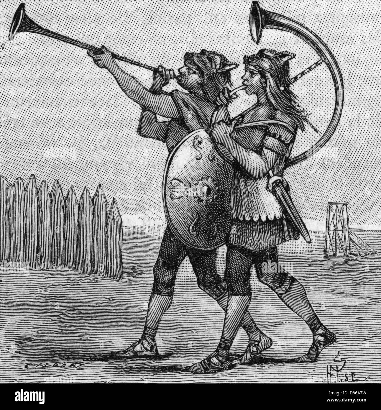 Musique militaire - instruments anciens (1 de 8) Banque D'Images
