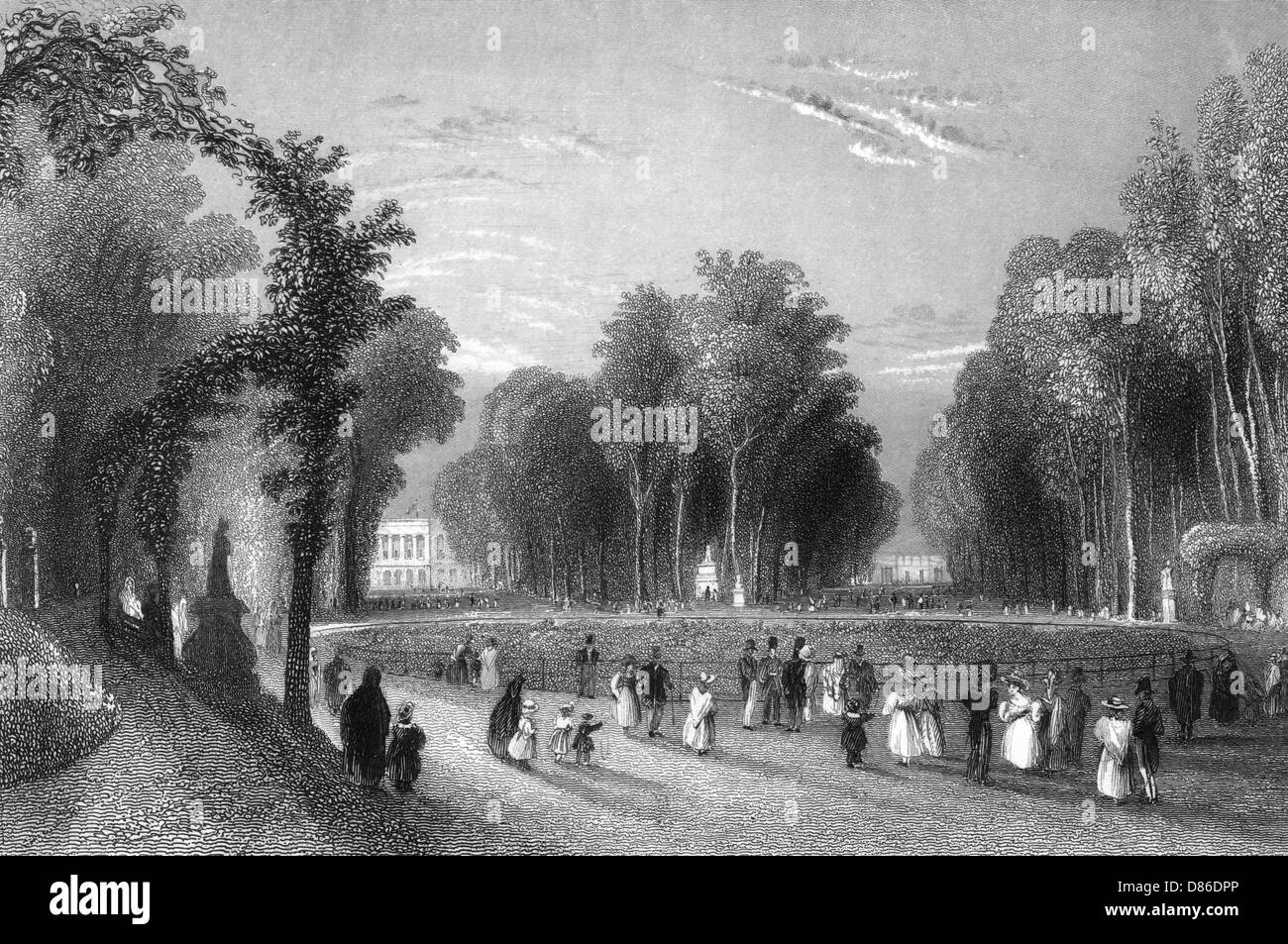 Le Palais Royal et le Parc de Bruxelles. Banque D'Images