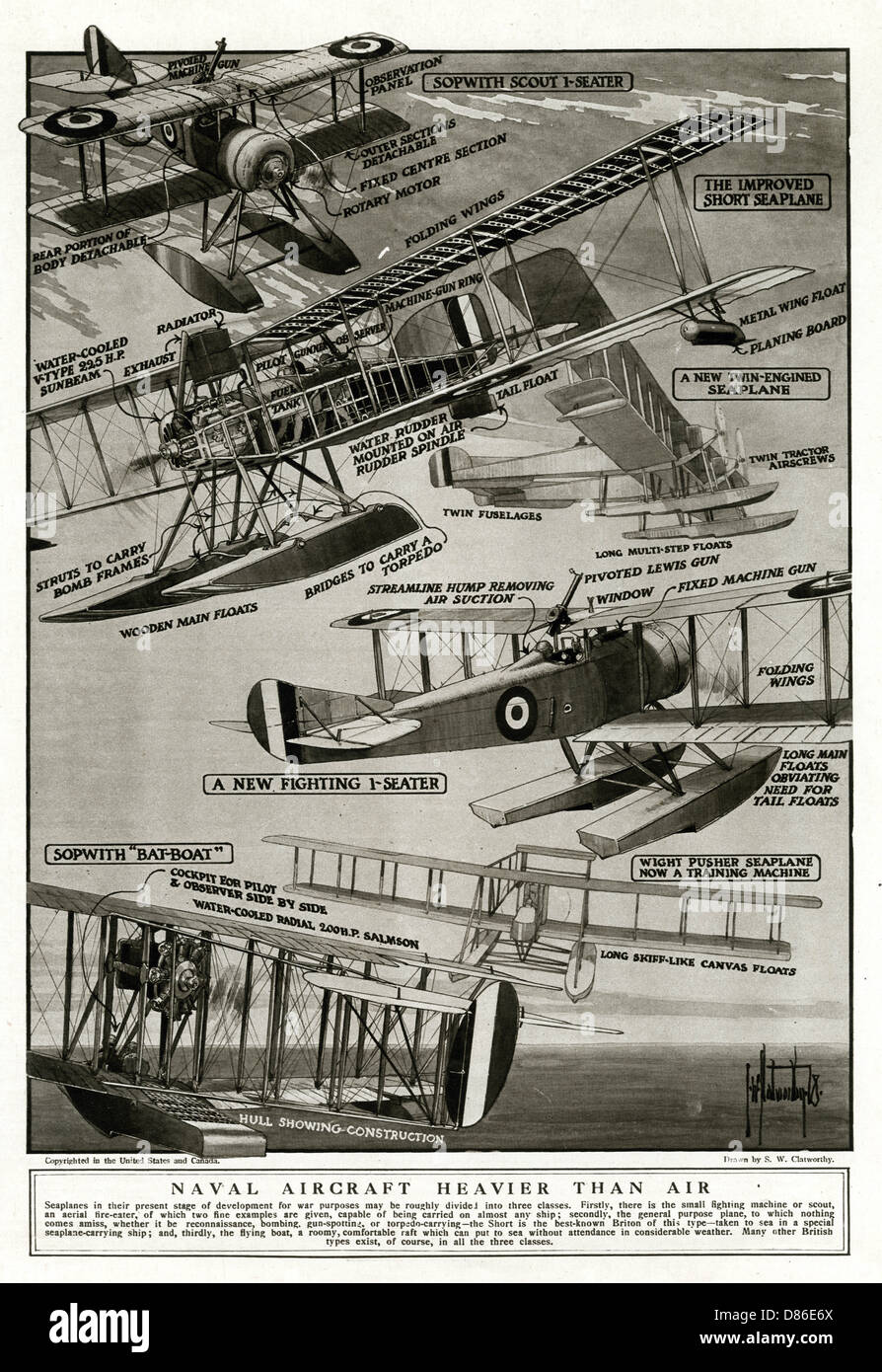Hydravions de 1918 Banque D'Images