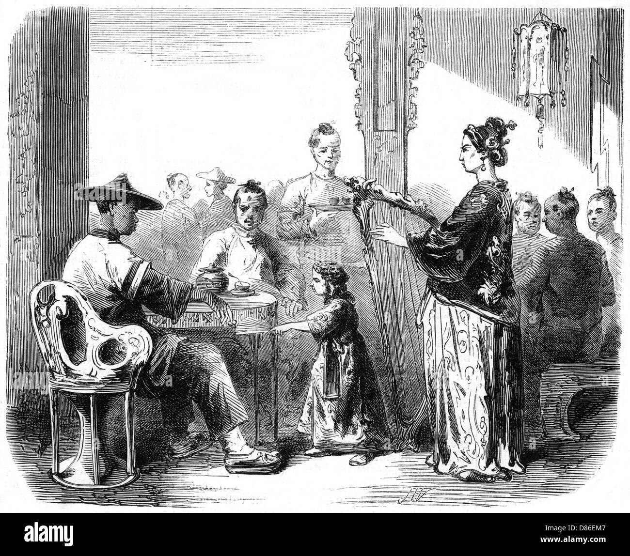 Un concert chinois 1861 Banque D'Images