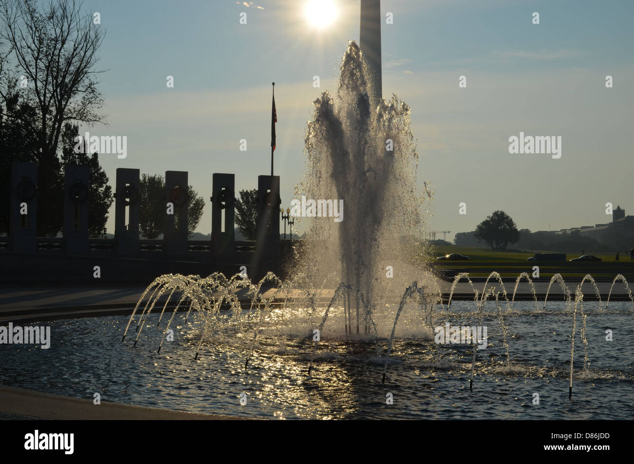 Fontaine au National Mall Banque D'Images