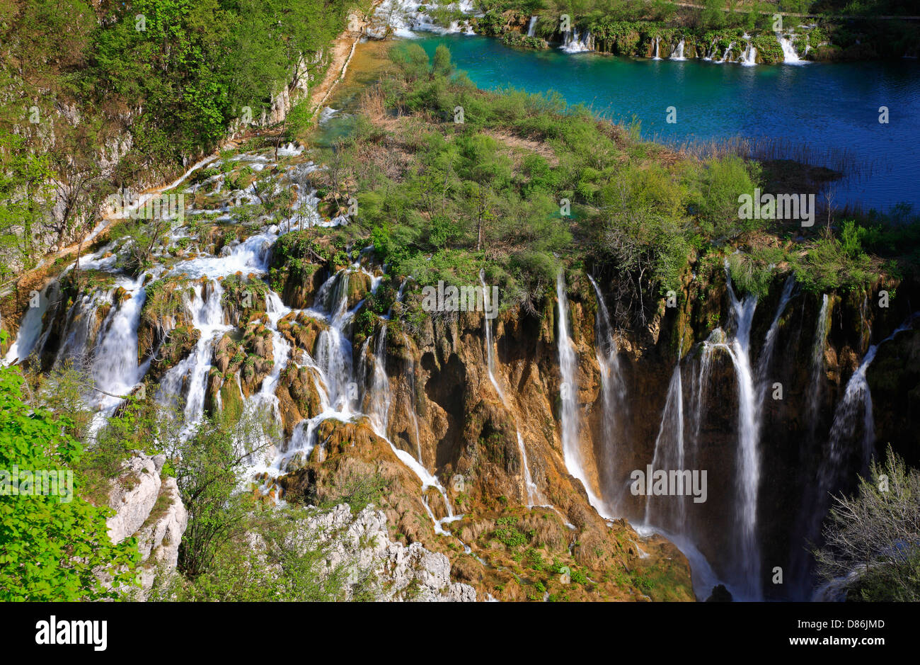 Parc national des lacs de Plitvice en Croatie. Banque D'Images
