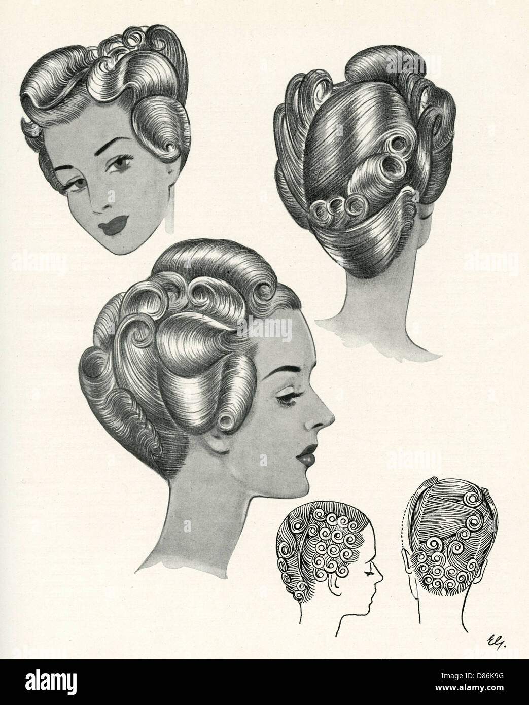 1940s coiffures Banque D'Images