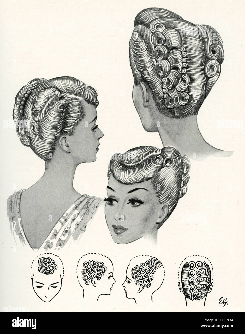 1940s coiffures Banque D'Images